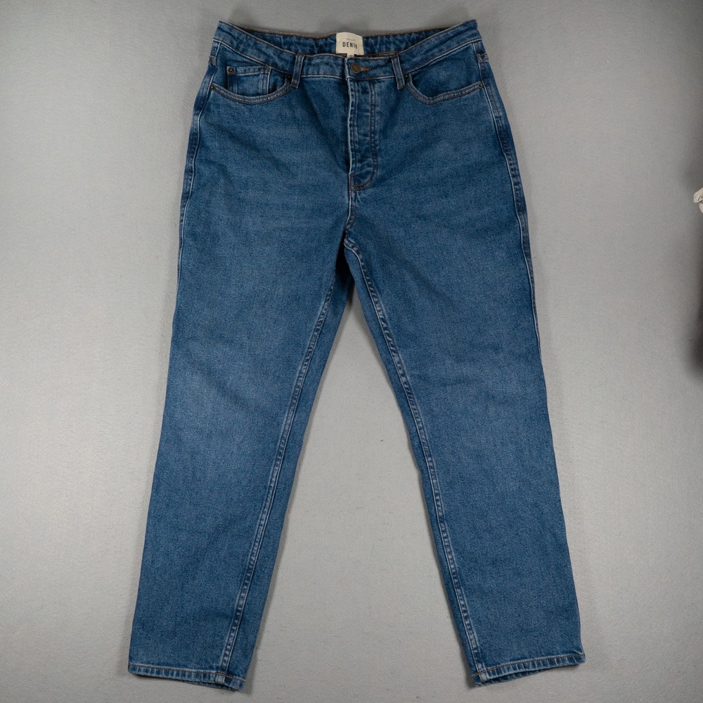 Sezane Womens Denim High Waisted Straight Leg Jeans Blue Size 42 FR/US 10 French image 10
